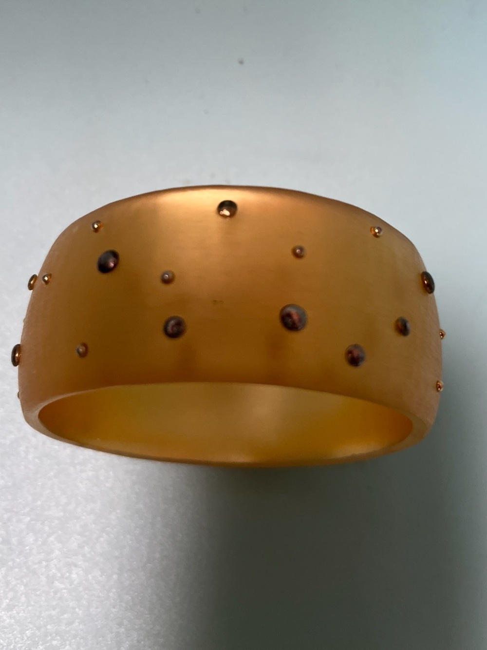 Alexis Bittar Yellow Resin Bangle with Gold Metal Studs
